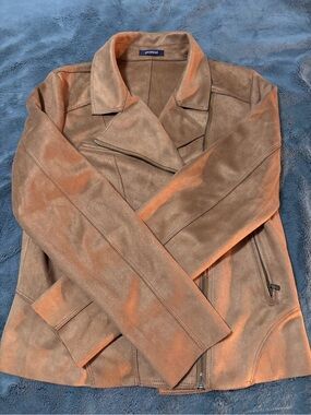 Promod Brown Suede Moto-Style Jacket